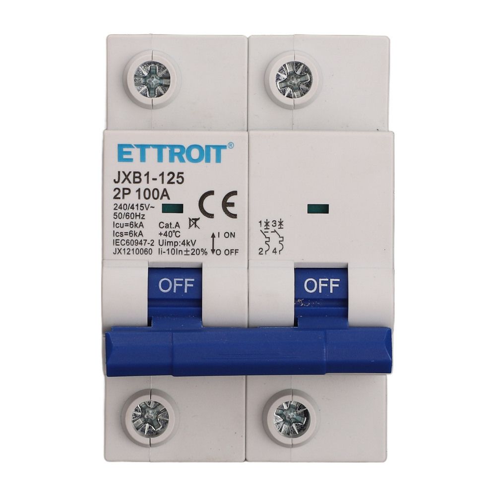JX1210060 — Interruttore Magnetotermico 2P 100A 220V 6kA