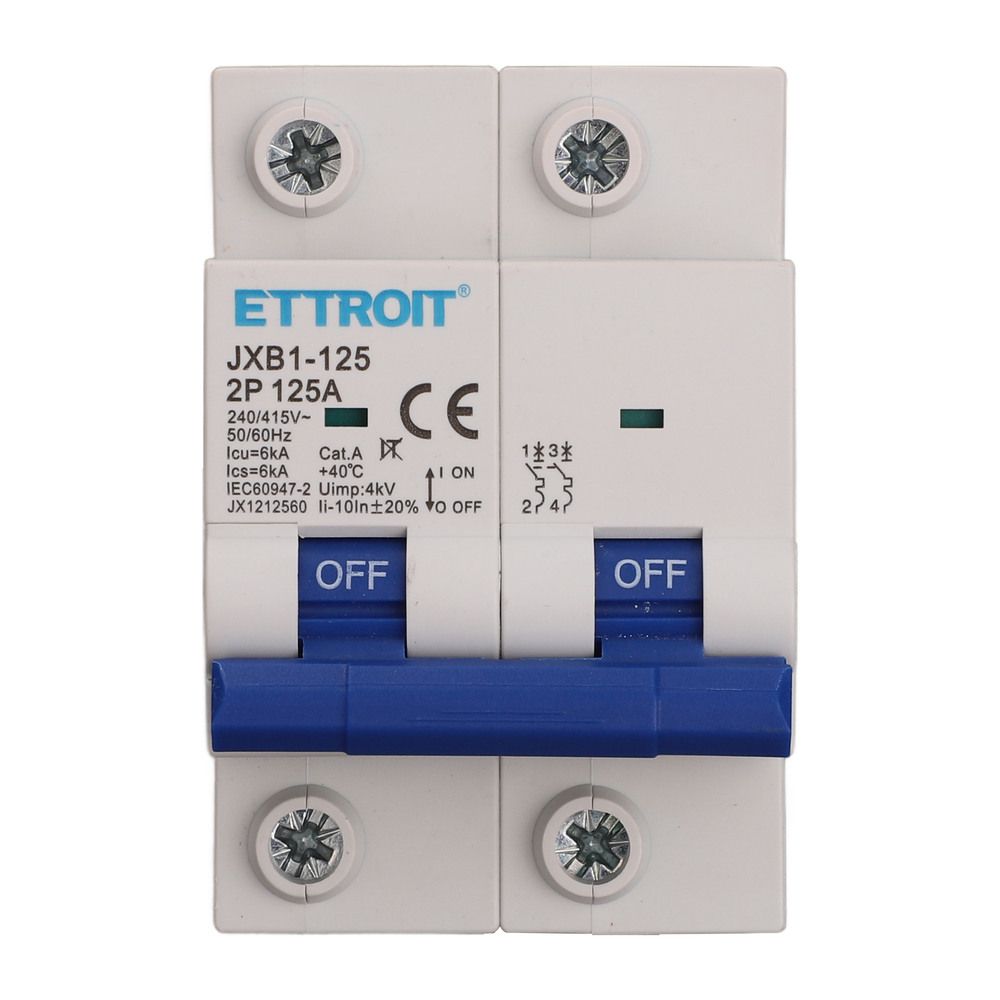 JX1212560 — Interruttore Magnetotermico 2P 125A 220V 6kA