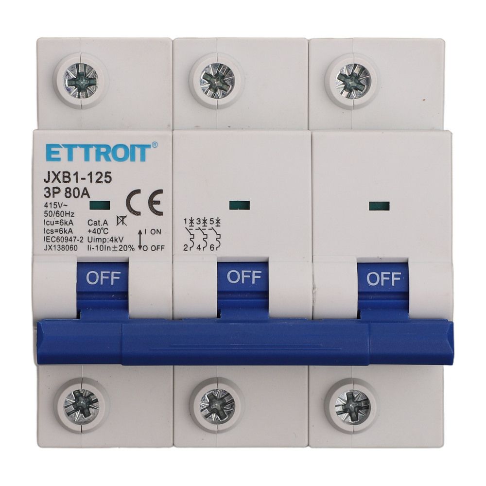 JX138060 — Interruttore Magnetotermico 3P 80A 380V 6kA