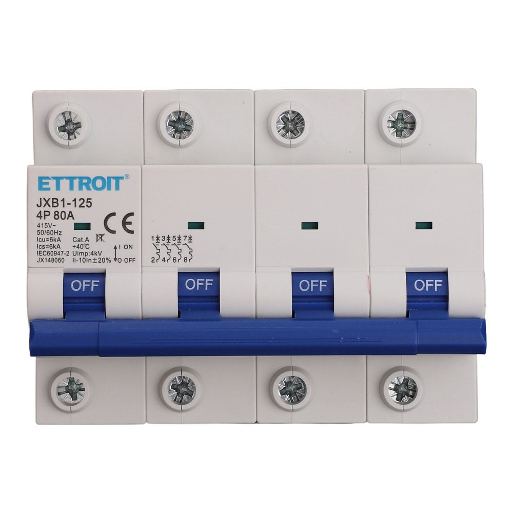JX148060 — Interruttore Magnetotermico 4P 80A 380V 6kA