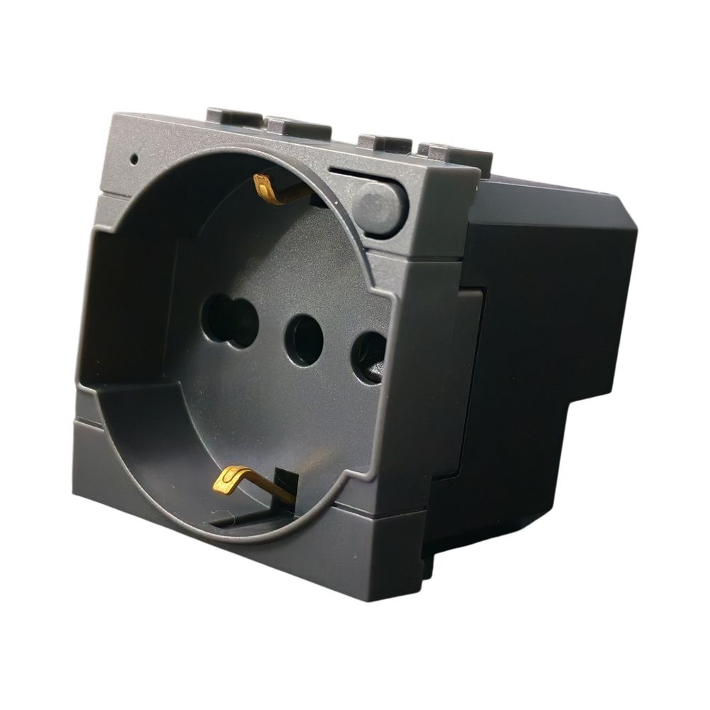 LNWF2102 — Presa Schuko Italiana wifi smart con meter 16A NERO da incasso su serie civile