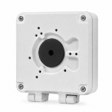 ET100K-1PXS134 — Scatola di giunzione compatta per telecamere, con coperchio incernierato, piastra multipreforata e passacavo centrale – Dimensioni: 113,8 × 102 × 61 mm