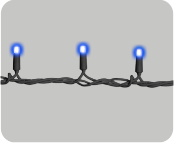 ET4106 — CATENA 100LED 10M FILO NERO LUCE BLU IP65