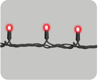 ET4108 — CATENA 100LED 10M FILO NERO LUCE ROSSO IP65