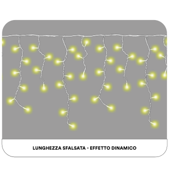 ET4124 — TENDA 120LED 3M X30-70-40-60 FILO BIANCO LUCE GIALLO IP65