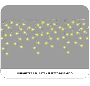ET4127 — TENDA 200LED 5M X30-70-40-60 FILO BIANCO LUCE GIALLO IP65