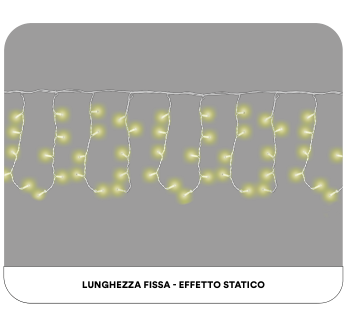 ET4130 — TENDA 200LED 5M X 50CM FILO BIANCO LUCE GIALLO IP65