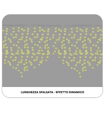 ET4132 — TENDA 216LED 5M X3-4-6-8-10-12FILO BIANCO LUCE GIALLO IP65