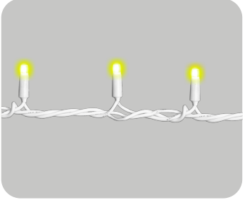ET4135 — CATENA 100LED 10M FILO BIANCO LUCE GIALLO IP65 FLASH